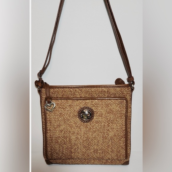 BRIGHTON LONDON GROOVE RAFFIA SADIE SLIM PROFILE ORGANIZER CROSSBODY - Picture 1 of 13